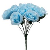 Artificial Rose Bouquet 12" - Blue