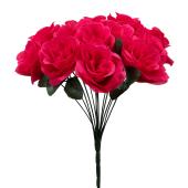 Artificial Rose Bouquet 12" - Fuchsia