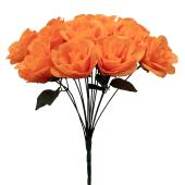 Artificial Rose Bouquet 12" - Orange
