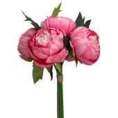 Decostar™ Artificial Peony Bouquet 10" - Fuchsia