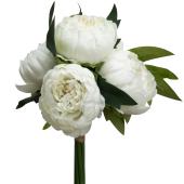Artificial Peony Bouquet 10" - White