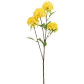 Faux Snowball Hydrangea Branch 29½" - Yellow
