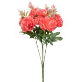 10 Head Carnation Bush With Berries 13" - Hot Pink