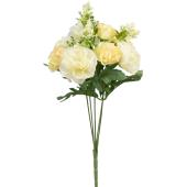 10 Head Carnation Bush With Berries 13" - White