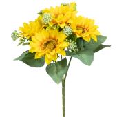 5 Head Sunflower Bouquet 12" - Yellow