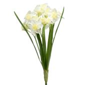 Faux Daffodils Spray 21" - White