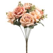 10 Head Antique Rose And Hydrangea Bush 18\" - Pink & Blush