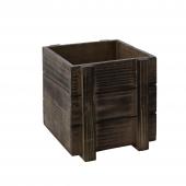 Decostar™ Smoked Brown Rustic Natural Wood Planter Box w/ Removable Plastic Liners