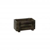 Decostar™ Smoked Brown Rustic Natural Wood Planter Box w/ Removable Plastic Liners