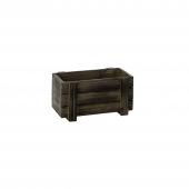 Smoked Brown Rustic Natural Wood Planter Box w/ Removable Plastic Liners