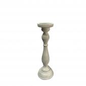 Rustic Candle Holder 10" - White