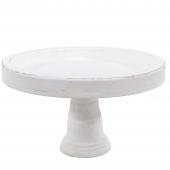 Decostar™ Rustic Wood Pedestal Cake Stand 7" - White