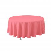 Economy Round Polyester Table Cover 90" - Coral
