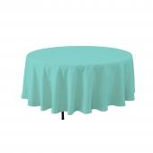 Economy Round Polyester Table Cover 120" - Aqua