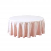 Economy Round Polyester Table Cover 120" - Blush