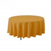 Economy Round Polyester Table Cover 120" - Gold