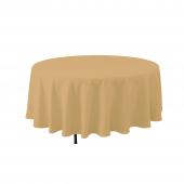 Economy Round Polyester Table Cover 132" - Champagne