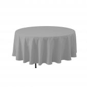 Economy Round Polyester Table Cover 132" - Silver