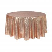 Economy Round Sequin Table Cover 108" - Blush