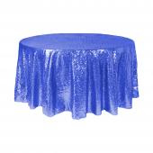 Economy Round Sequin Table Cover 108" - Royal Blue