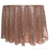 Economy Round Sequin Table Cover 120" - Blush