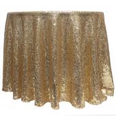 Economy Round Sequin Table Cover 120" - Champagne