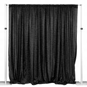 Metallic Spandex Curtain - 10ft Tall x 20ft Wide - Black