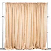 Metallic Spandex Curtain - 10ft Tall x 20ft Wide - Champagne