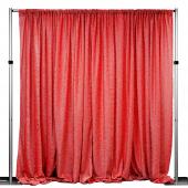Metallic Spandex Curtain - 10ft Tall x 20ft Wide - Red