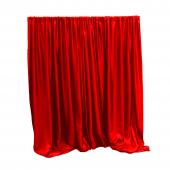 Economy Extra Wide Polyester Backdrop Drape Panel - 10ft Tall x 20ft Wide - Red