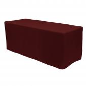Fitted Polyester Rectangular Table Cover 8ft - Burgundy