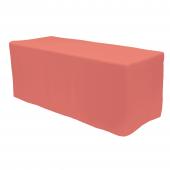 Fitted Polyester Rectangular Table Cover 8ft - Coral