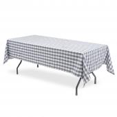 Buffalo Plaid Rectangle Polyester Table Cover 60" x 102" - Gray