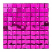 Decostar™ Shimmer Wall Panels w/ Black Backing & Square Sequins - 24 Tiles - Fuchsia