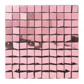 Decostar™ Shimmer Wall Panels w/ Black Backing & Square Sequins - 24 Tiles - Pink