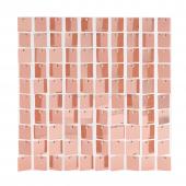 Decostar™ Shimmer Wall Panels w/ Clear Backing & Square Sequins - 24 Tiles - Rose Gold