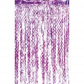 Metallic Curly Foil Fringe Curtain 96" - Purple