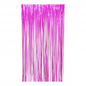 Sparkle Metallic Foil Fringe Curtain 96" - Fuchsia