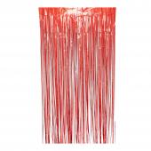 Sparkle Metallic Foil Fringe Curtain 96" - Red
