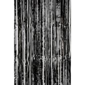 Value Metallic Foil Fringe Curtain 96" - Black
