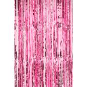 Value Metallic Foil Fringe Curtain 96" - Pink