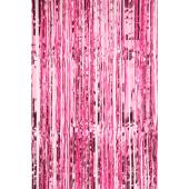 Decostar™ Value Metallic Foil Fringe Curtain 96" - Pink