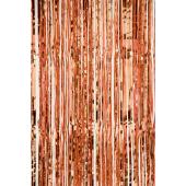Value Metallic Foil Fringe Curtain 96" - Rose Gold