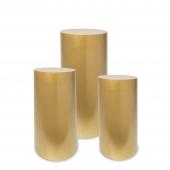 Decostar™ Metal Cylinder Pedestals Display 3pc/set - Gold