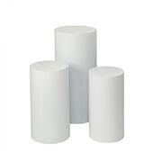 Decostar™ Metal Cylinder Pedestals Display 3pc/set - White