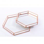 Gemma Hexagon Tray 2pc set - Rose Gold