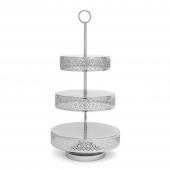 3 Tier Dessert Stand 23" - Silver