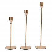 Metal Candle Holder Stand 3pc Set - Gold