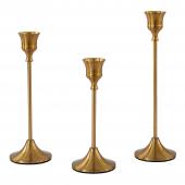 Metal Candle Holder Stand 3pc Set - Gold