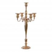 Metal Candelabra Five Arm 32"- Gold